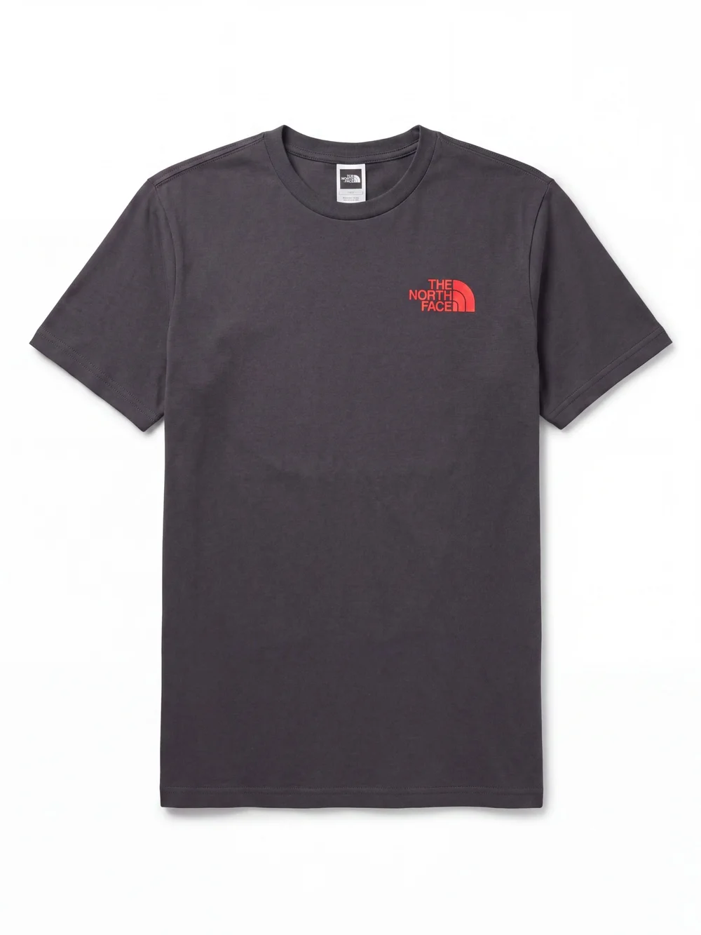 The North Face Men’s Short Sleeve Tee — Navy Blue with Red Logo